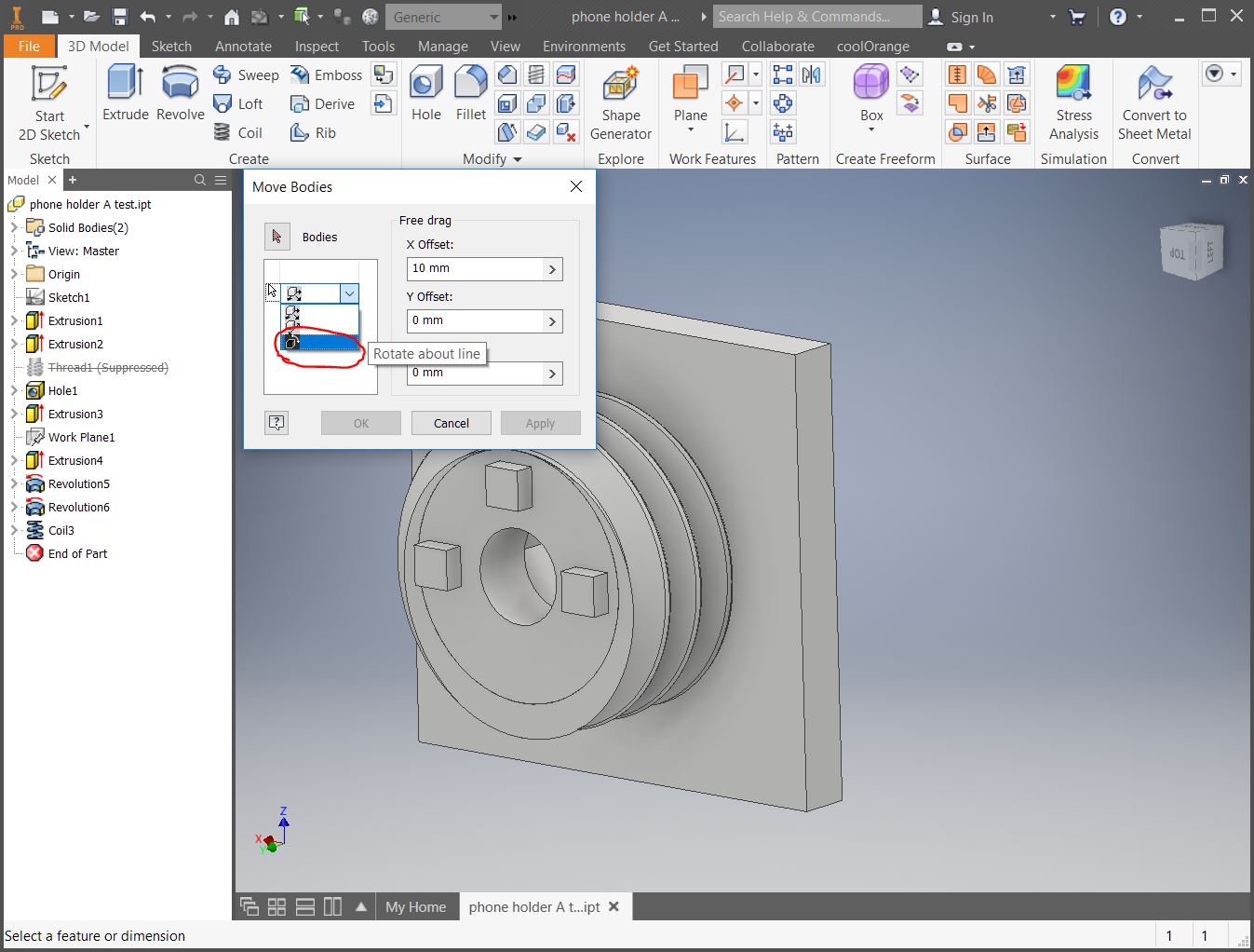 inventor cura rotate axis 06