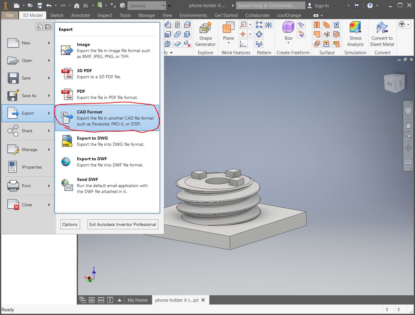 inventor cura rotate axis 10