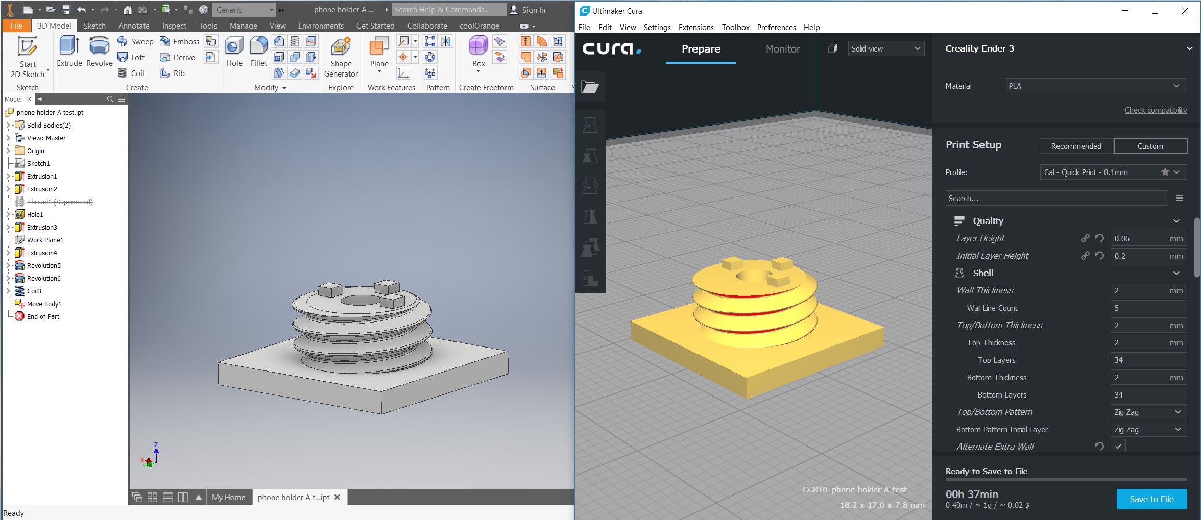 inventor cura rotate axis 11