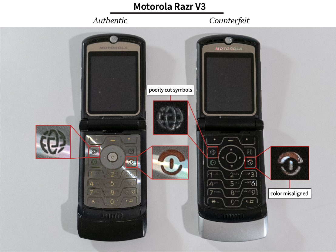 razr real fake teardown 36